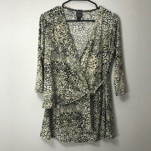 Clara sun woo cheetah print blouse xs tie front